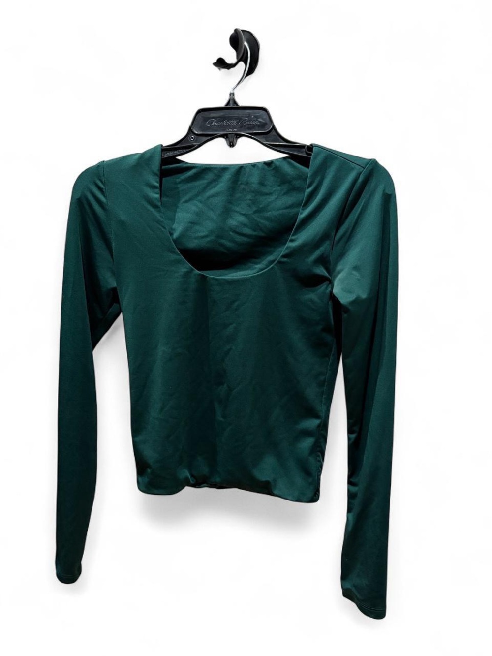 Women's Scoop Neck Long Sleeve Top - Forest Green